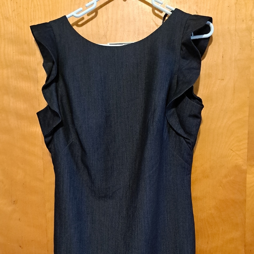 Calvin Klein Blue Sheath Mini Dress with Flutter Sleeves